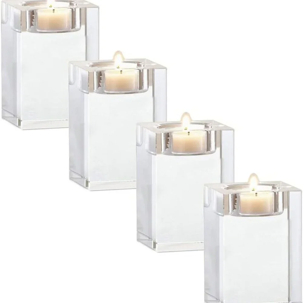 4 Pcs Clear Crystal 2×2×2.4 